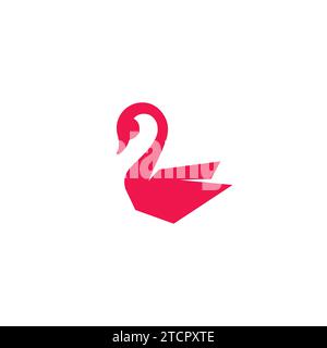 logo swan paper. Vettore uccello. Icona Swan Illustrazione Vettoriale
