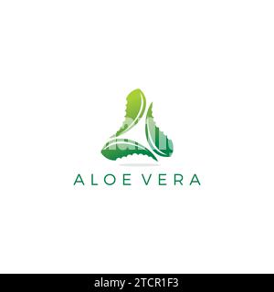 Logo Aloe vera semplice. Icona a base di erbe Illustrazione Vettoriale