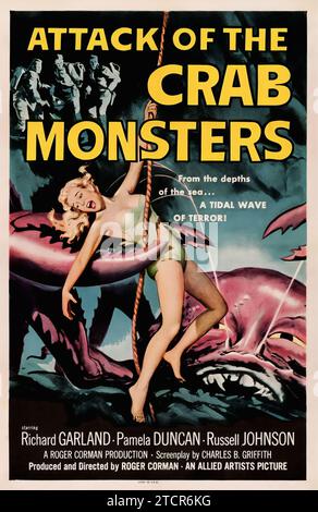 Attack of the Crab Monsters (Allied Artists, 1957) con Richard Garland, Pamela Duncan, Russell Johnson. Fantascienza, orrore, mostro - poster di film d'epoca Foto Stock