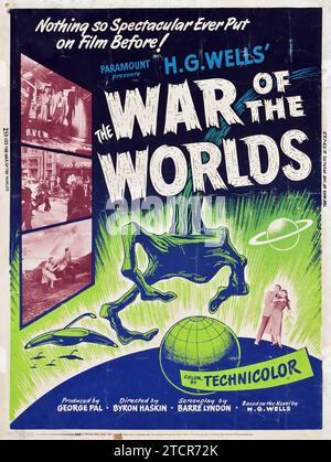 The War of the Worlds (Paramount, 1953) - poster di film vintage degli anni '1950 - horror - fantascienza - mostro Foto Stock