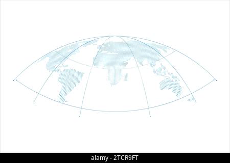 illustrazione del design dello sfondo vettoriale della mappa digitale a punti Illustrazione Vettoriale