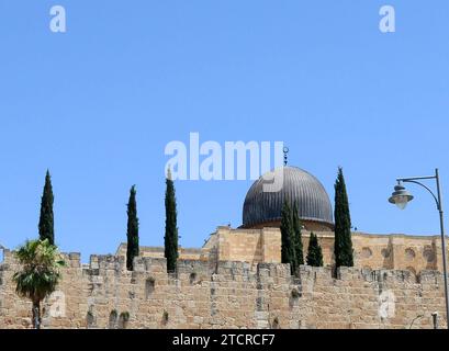 Moschea al-Aqsa nella città vecchia di Gerusalemme. Foto Stock