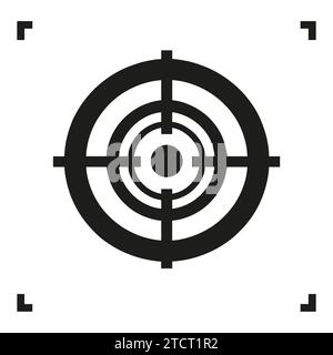 Icona di destinazione. Icona vista o bersaglio isolata Illustrazione Vettoriale