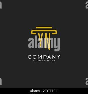 Logo iniziale con grafica vettoriale dal design semplice a colonna Illustrazione Vettoriale