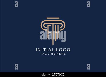 Logo iniziale FH, idee di design eleganti e lussuose per logo di studi legali Illustrazione Vettoriale