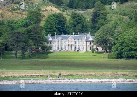 Raasay House affacciata sulla Baia di Churchton sull'Isola di Raasay, Highland, Scozia, Regno Unito Foto Stock