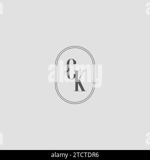 Grafica vettoriale iniziale del logo CK Wedding monogram Illustrazione Vettoriale