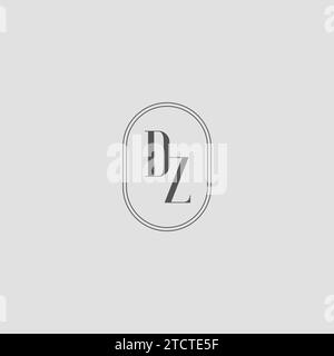 Monogramma iniziale del matrimonio DZ logo design grafica vettoriale Illustrazione Vettoriale