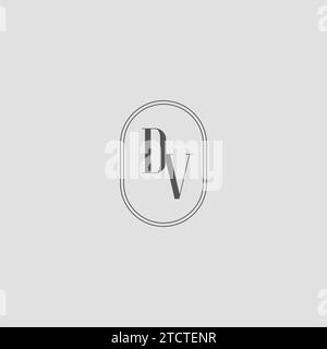 Grafico vettoriale del design del logo del monogramma di nozze DV iniziale Illustrazione Vettoriale