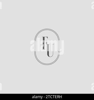 Grafica vettoriale del design del logo del monogramma iniziale del matrimonio fu Illustrazione Vettoriale