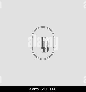 Grafica vettoriale del logo del monogramma nuziale EB iniziale Illustrazione Vettoriale