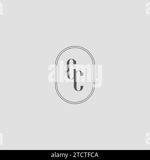 Monogramma iniziale del logo GC wedding design grafica vettoriale Illustrazione Vettoriale
