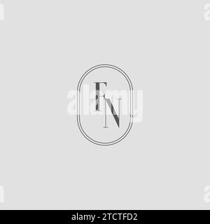 Monogramma iniziale del matrimonio FN logo grafico vettoriale Illustrazione Vettoriale