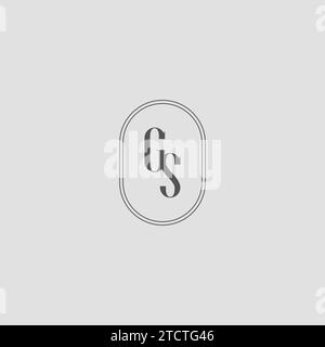 Monogramma iniziale GS wedding logo design grafica vettoriale Illustrazione Vettoriale