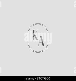 Grafico vettoriale del logo del monogramma iniziale del matrimonio KA Illustrazione Vettoriale