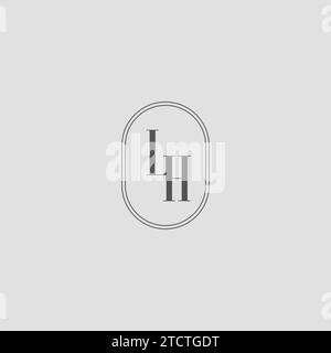 Grafico vettoriale del design del logo del monogramma nuziale LH iniziale Illustrazione Vettoriale