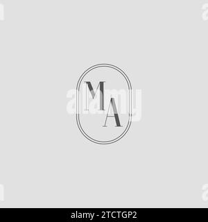 Monogramma iniziale del logo del matrimonio ma grafica vettoriale Illustrazione Vettoriale