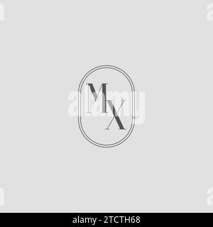 Grafica vettoriale del logo del monogramma di matrimonio MX iniziale Illustrazione Vettoriale