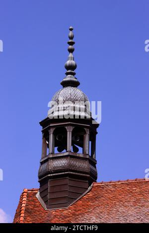 Vecchia casa. Architettura del tetto. Francia. Foto Stock