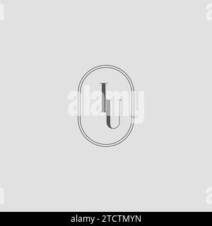 Grafica vettoriale del design del logo del monogramma di matrimonio iniziale IU Illustrazione Vettoriale