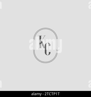 Monogramma iniziale del logo KC wedding design grafica vettoriale Illustrazione Vettoriale