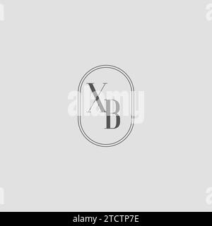 Grafica vettoriale del design del logo del monogramma di matrimonio XB iniziale Illustrazione Vettoriale