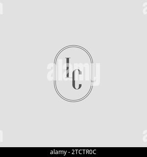 Grafica vettoriale del design del logo del monogramma nuziale LC iniziale Illustrazione Vettoriale