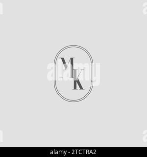 Grafica vettoriale del design del logo del monogramma di matrimonio MK iniziale Illustrazione Vettoriale