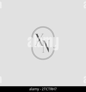 Monogramma iniziale del logo XN wedding grafica vettoriale Illustrazione Vettoriale