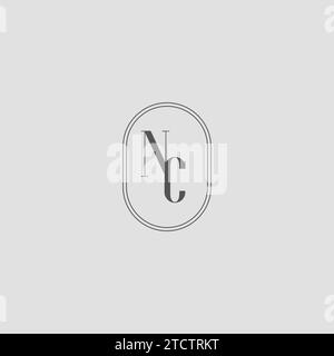 Grafica vettoriale del design del logo del monogramma nuziale NC iniziale Illustrazione Vettoriale