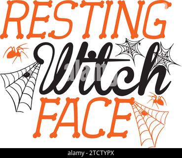 Face strega a riposo, design SVG di Halloween Illustrazione Vettoriale