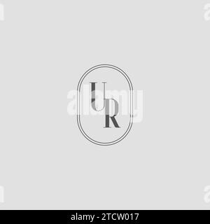 Monogramma iniziale del logo UR wedding design grafica vettoriale Illustrazione Vettoriale