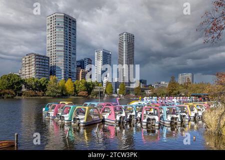 Vista del lago nel Parco Ueno di Tokyo Foto Stock