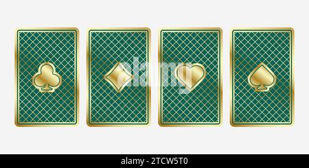 Playing card set. Vector illustration with suit hearts, diamonds, clubs and spades. Stock Vector