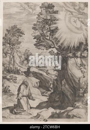 St Francis Penitent in the Wilderness 1953 di Cornelis Cort Foto Stock