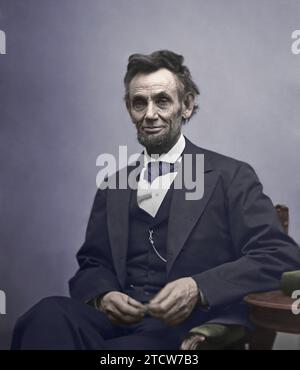 Abraham Lincoln restaurato e colorato Foto Stock