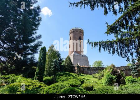 Parco Chindia (Parcul Chindia) vicino agli antichi edifici in pietra e alle rovine della Corte reale di Targoviste (Curtea Domneasca) nella parte storica di Foto Stock