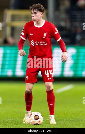 Bruxelles, Belgio. 14 dicembre 2023. BRUXELLES, BELGIO - 14 DICEMBRE: Luke Chambers of Liverpool durante la partita di UEFA Europa League gruppo e tra Royale Union Saint-Gilloise e Liverpool FC al RSC Anderlecht Stadium il 14 dicembre 2023 a Bruxelles, Belgio. (Foto di Joris Verwijst/Agenzia BSR) credito: Agenzia BSR/Alamy Live News Foto Stock