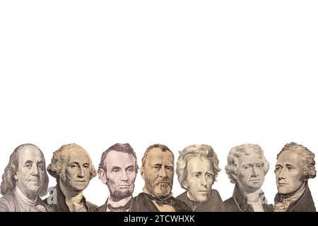 Presidenti di valuta cartacea degli Stati Uniti. Foto Stock