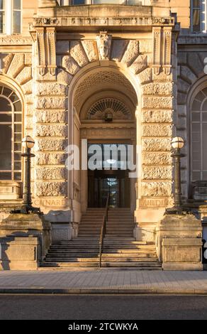 Ingresso alla costruzione Cunard a Liverpool Foto Stock