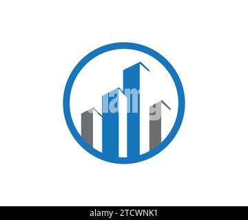 Progettazione di icone con logo per edifici edili Illustrazione Vettoriale