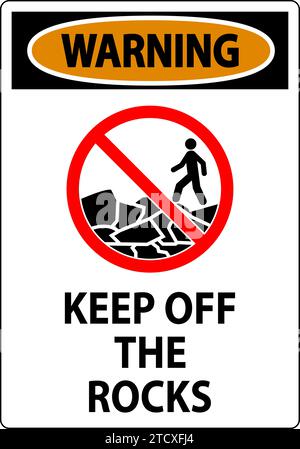 Cartello segnaletico Keep Off the Rocks Illustrazione Vettoriale