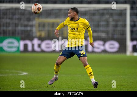 Bruxelles, Belgio. 14 dicembre 2023. Loic Lapoussin di Union durante la partita del gruppo e di UEFA Europa League tra R. Union Saint-Gilloise e Liverpool FC al RSC Anderlecht Stadium di Bruxelles, Belgio, il 14 dicembre 2023 (foto di Andrew SURMA/ Credit: SIPA USA/Alamy Live News Foto Stock