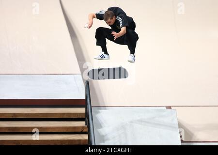 Ariake Coliseum, Tokyo, Giappone. 14 dicembre 2023. Vincent MilouFRA), 14 DICEMBRE 2023 - Skateboarding : World Skateboarding Tour Tokyo Street 2023 World Championship Men's Qualifier all'Ariake Coliseum, Tokyo, Giappone. Crediti: Yohei Osada/AFLO SPORT/Alamy Live News Foto Stock