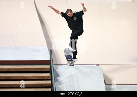 Ariake Coliseum, Tokyo, Giappone. 14 dicembre 2023. Vincent MilouFRA), 14 DICEMBRE 2023 - Skateboarding : World Skateboarding Tour Tokyo Street 2023 World Championship Men's Qualifier all'Ariake Coliseum, Tokyo, Giappone. Crediti: Yohei Osada/AFLO SPORT/Alamy Live News Foto Stock