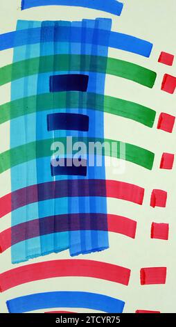 Art Drawing Abstract copic marker forma geometrica Foto Stock