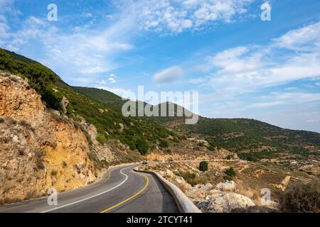 Vista nella parte superiore della Galilea nel nord di Israele Foto Stock