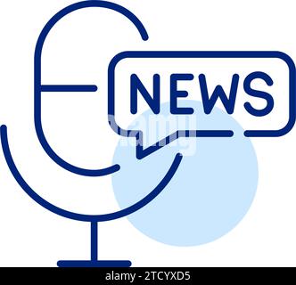 Ancora radio notizie. Icona Pixel Perfect Illustrazione Vettoriale