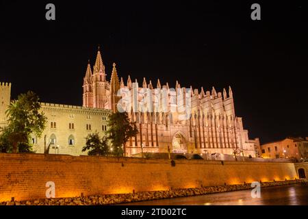 Die Kathedrale der Heiligen Maria in der spanischen Hafenstadt Palma, der Hauptstadt der Baleareninsel Mallorca, ist die Bischofskirche des Bistums Mallorca. SIE wird im Volksmund oft einfach la Seu genannt. La Seu *** la Cattedrale di San Maria nella città portuale spagnola di Palma, la capitale dell'isola delle Baleari di Maiorca, è la chiesa episcopale della diocesi di Maiorca spesso è chiamata semplicemente la Seu in volgare la Seu Foto Stock