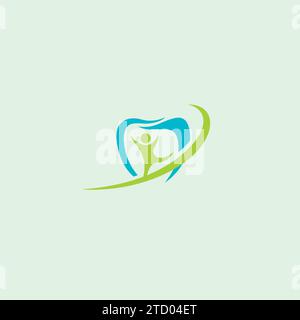 logo dentale bambino sano. Logo Dental Clinic Illustrazione Vettoriale
